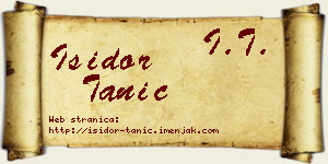 Isidor Tanić vizit kartica